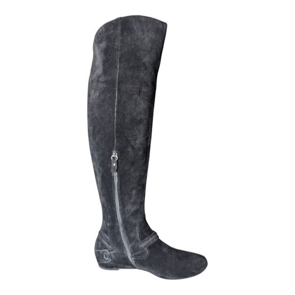 VIA SPIGA Black Suede Over The Knee Boot Size 7.5 - Picture 6 of 9